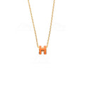 18K Mini Pop Hermes Orange Necklace