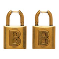 18K Balenciaga Gold Small Lock Earrings