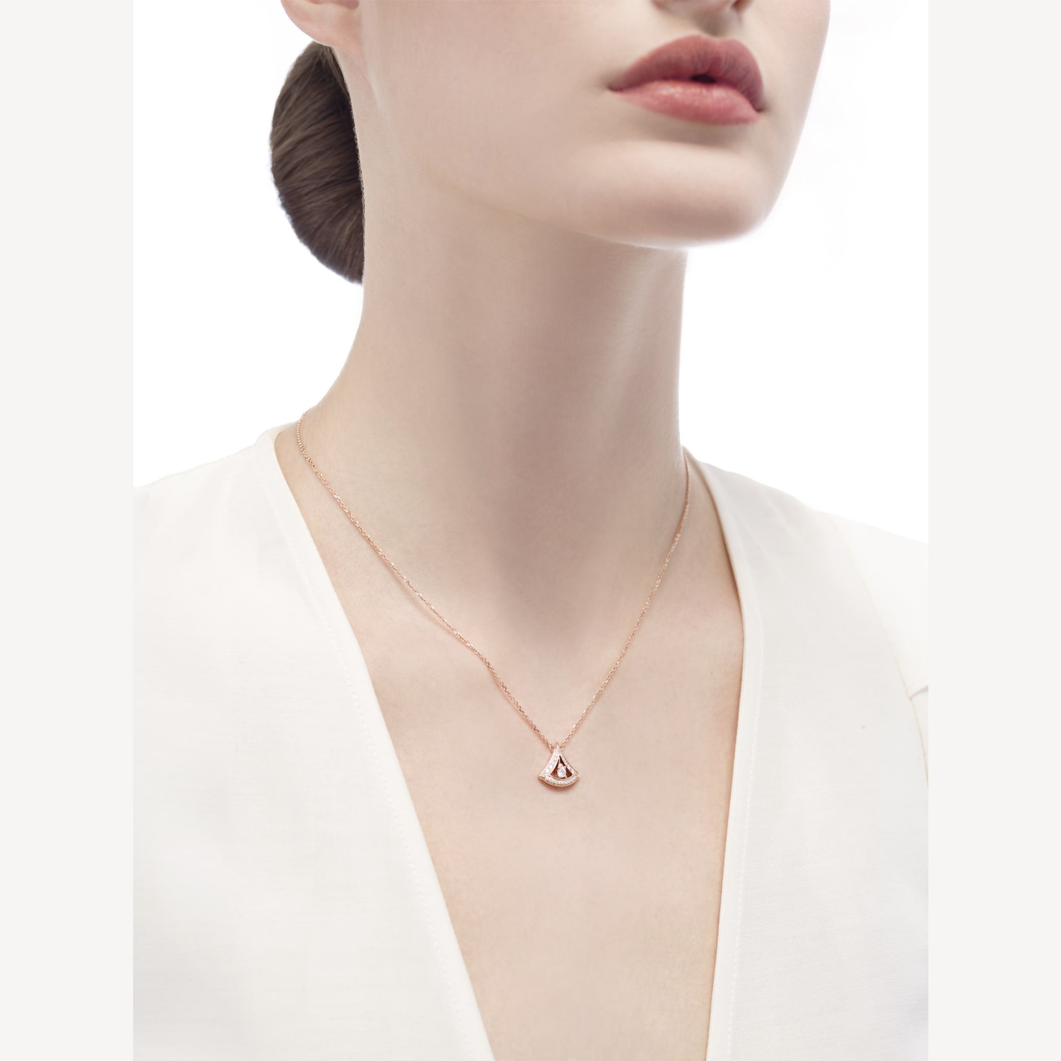 18K BVLGARI Dream Pave Diamond Openwork Necklace