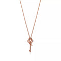 18K Tiffany Keys Woven Pink Diamonds Medium Necklace