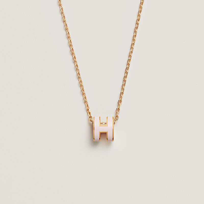 18K Mini Pop Hermes Pink Necklace