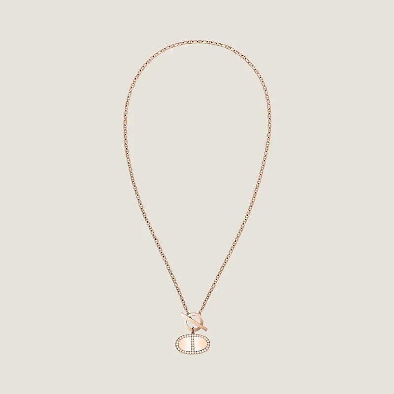 18K Chaine D'ancre Contour Pendant Hermes Necklace