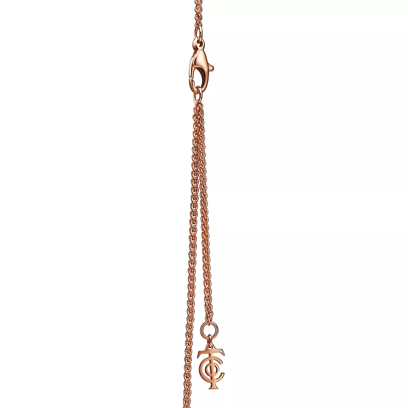 18K Tiffany Keys Woven Pink Diamonds Medium Necklace