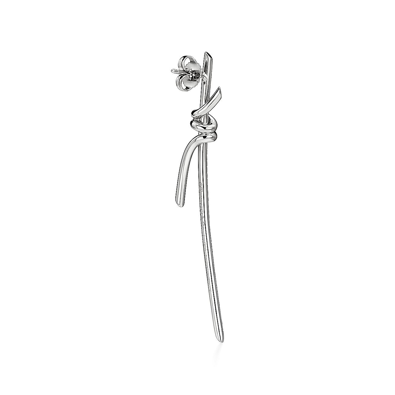 18K Tiffany Knot Drop Diamonds Earrings