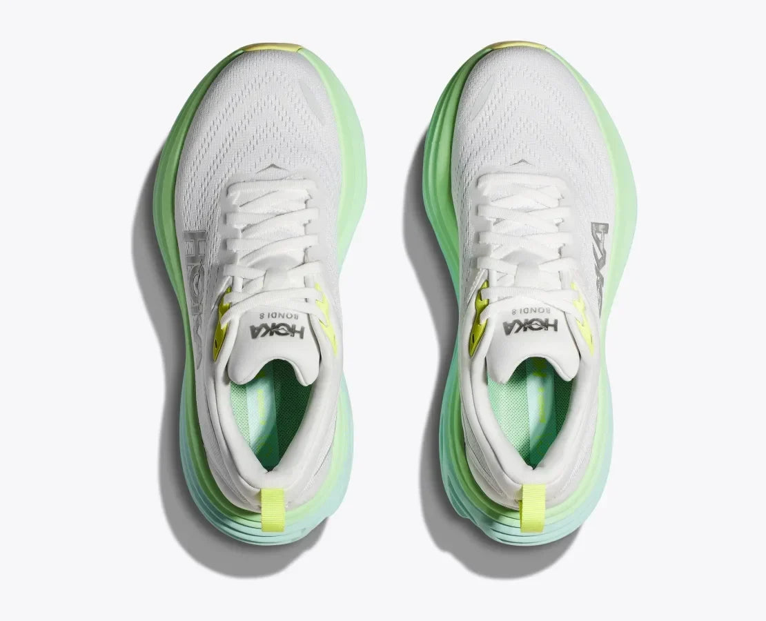 Hoka Womens Bondi 8- Blanc de Blanc/Sunlit Ocean (1127952-BDBSO)