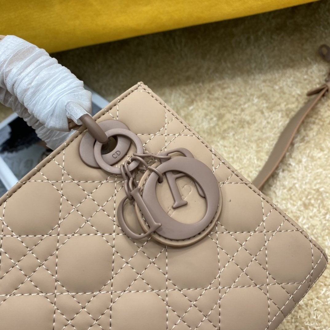 DIOR LADY MY ABC BAG 20CM BEIGE CANNAGE LAMBSKIN