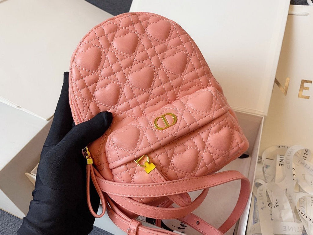 DIOR SMALL BACKPACK PINK CANNAGE LAMBSKIN