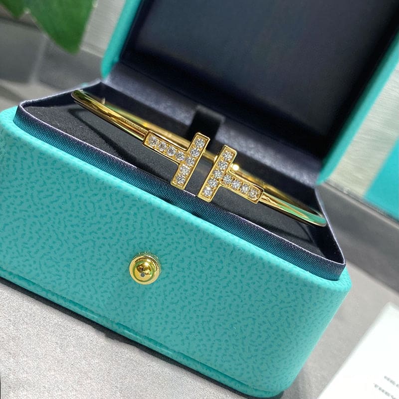 18K Tiffany Diamond Wire Bracelet