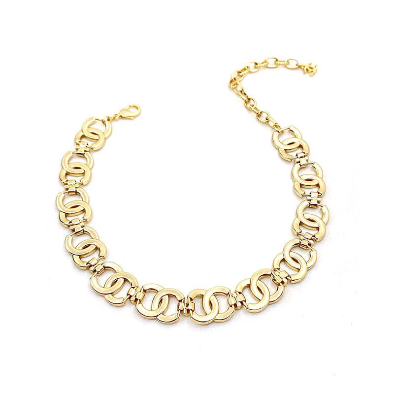 18K Rhinestone 2021  Chanel Interlocking Choker Necklace