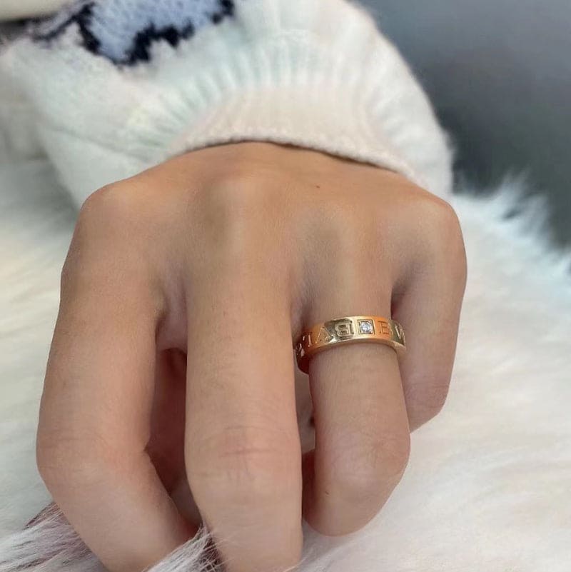 18K Rose Gold BVLGARI Diamond Ring