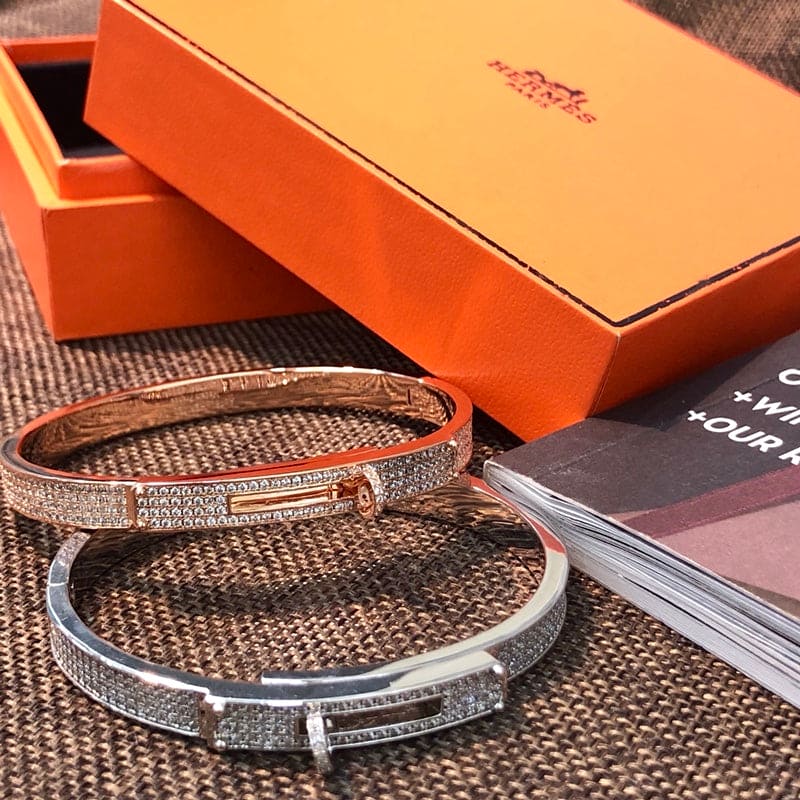 18K White Gold Kelly Diamonds Hermes Bracelet
