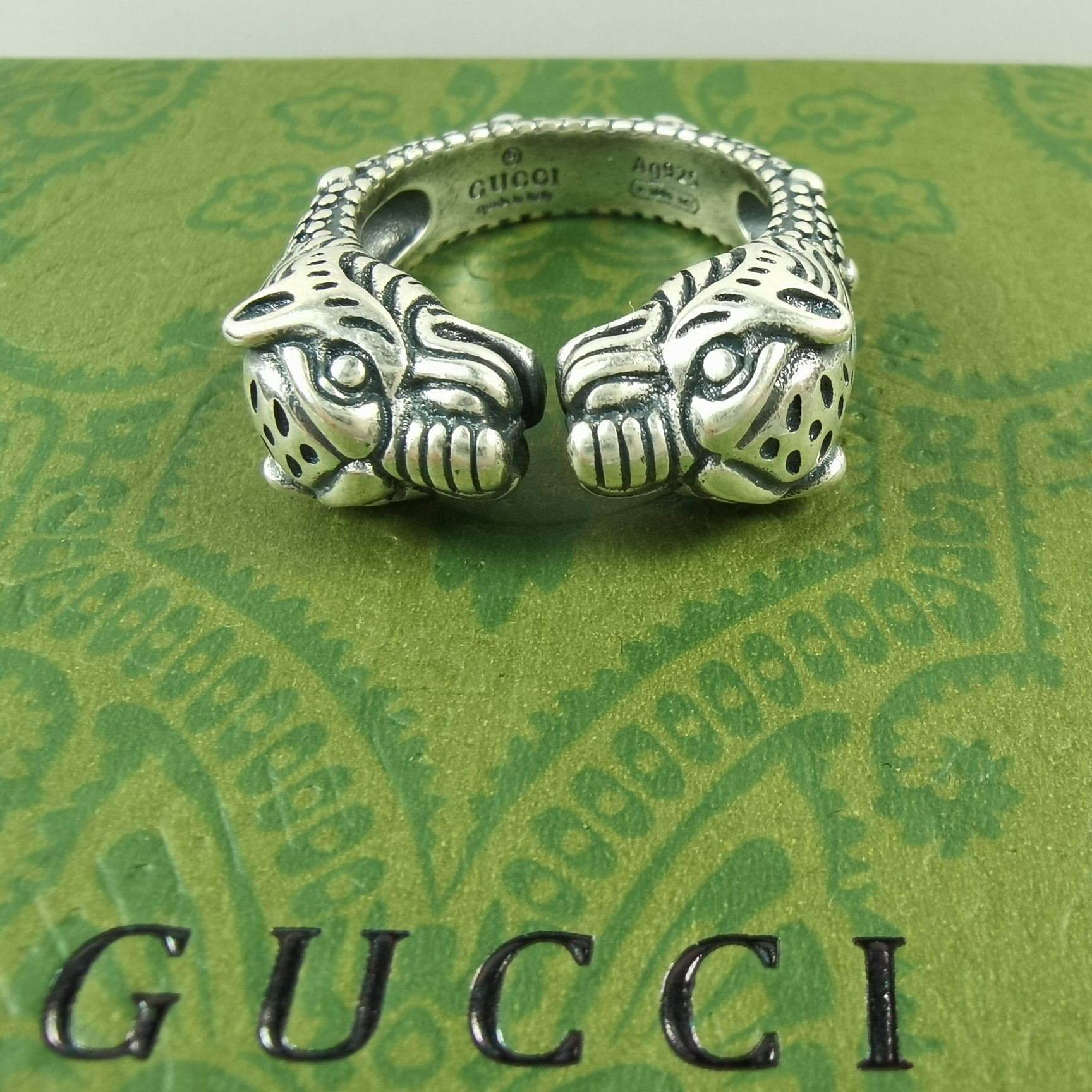 Double Gucci Tiger Head Ring