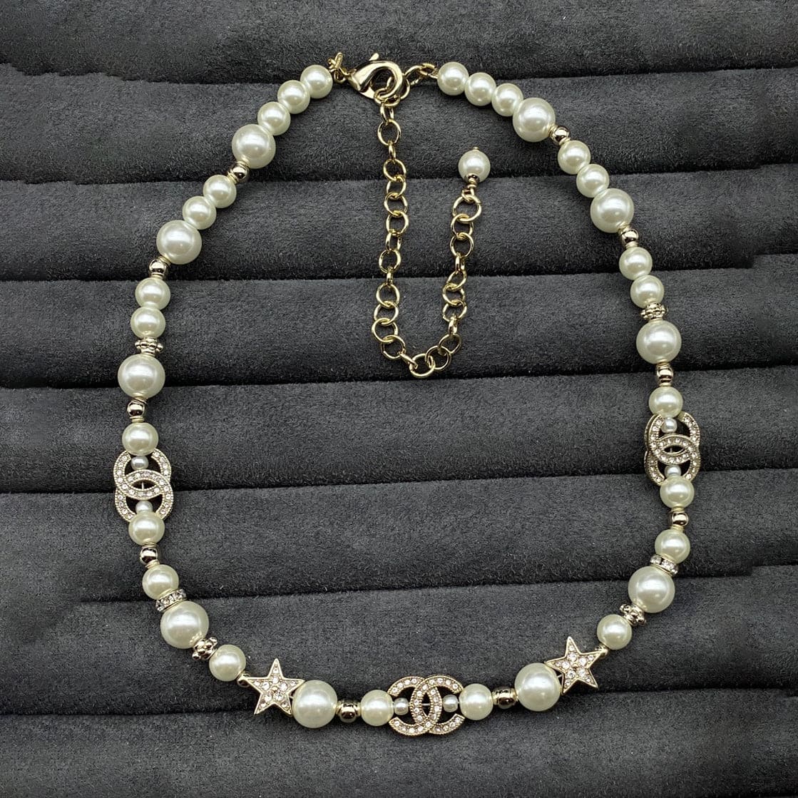 18K  Chanel Pearls & Stars Necklace