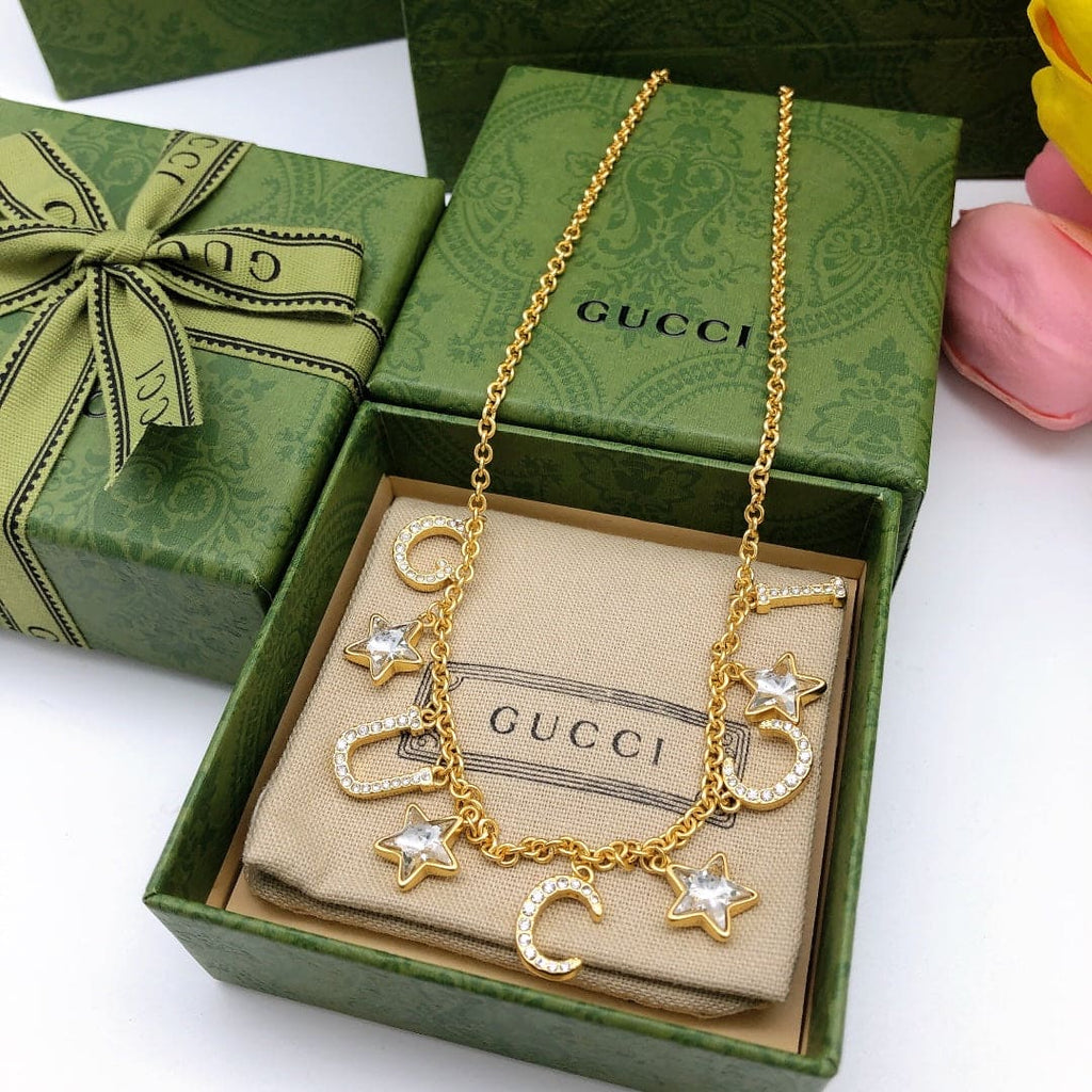 18K Double Gucci Script Necklace