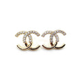 18K  Chanel Half Diamond Earrings