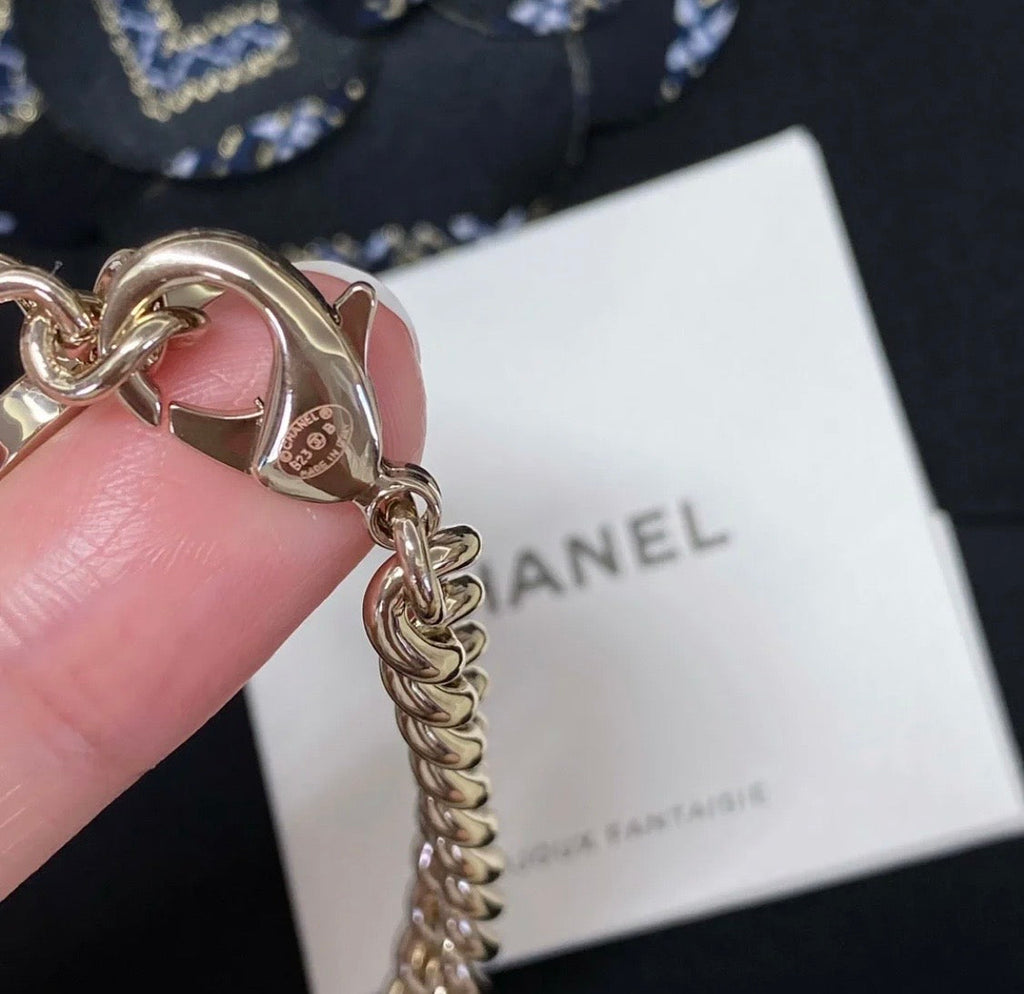 18K  Chanel Rhinestone Star Chain Necklace