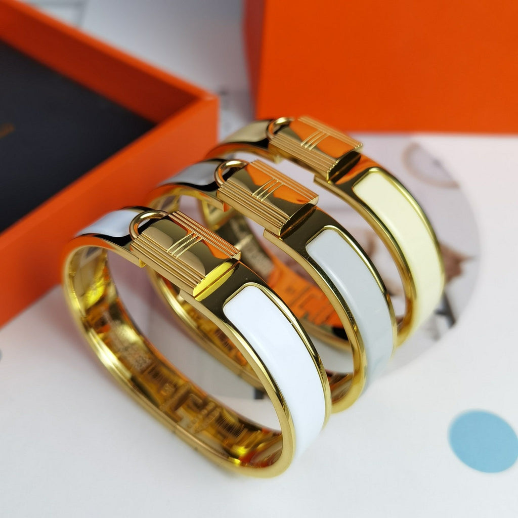 18K Clic Cadenas Light Brown Hermes Bracelet