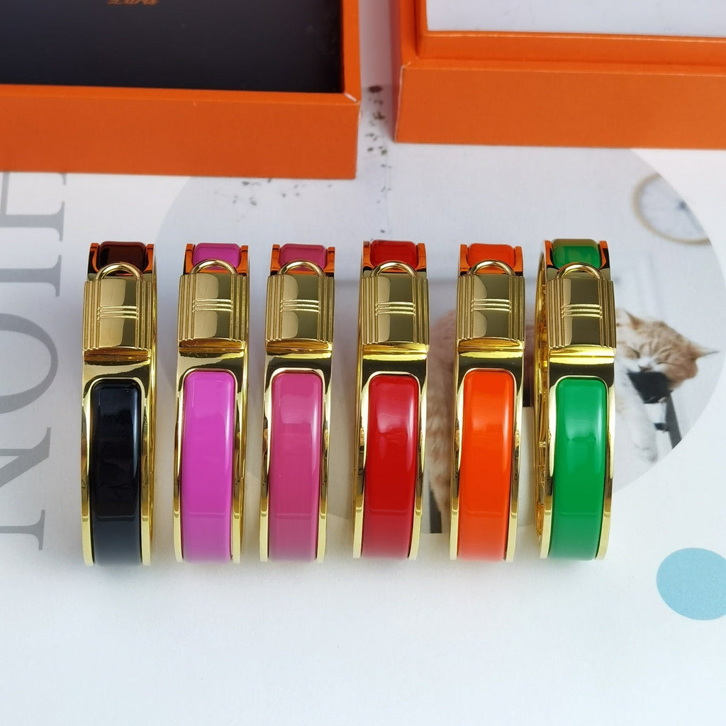 18K Clic Cadenas Black Hermes Bracelet