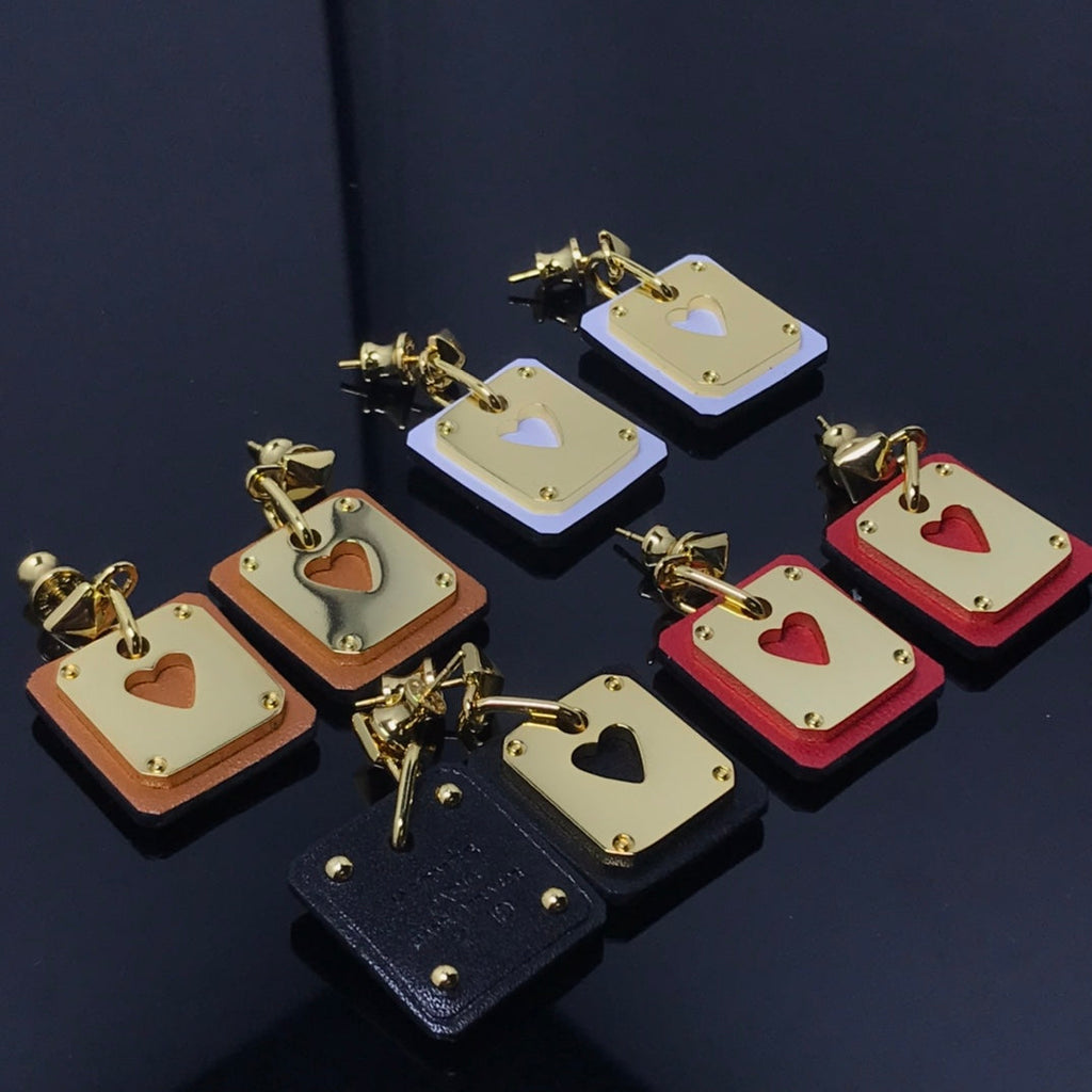 18K As De Celine Black Hermes Earrings