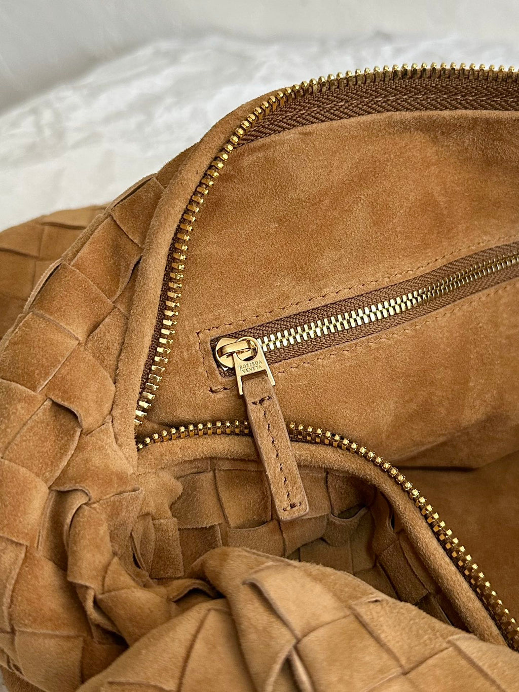 BOTTEGA VENETA SMALL JODIE 48CM BROWN SUEDE LEATHER
