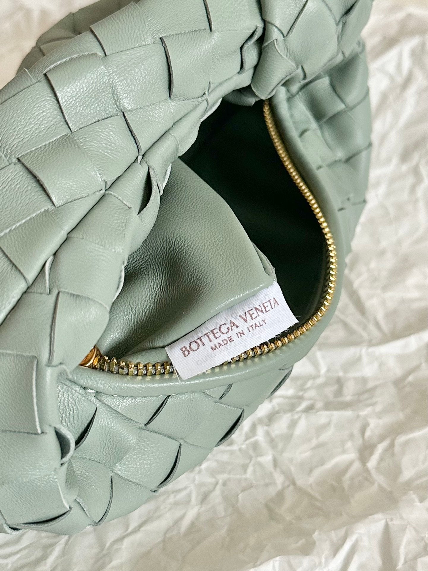 BOTTEGA VENETA MINI JODIE 28CM GREY LAMBSKIN LEATHER