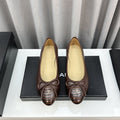 CHANEL ballet flats brown lambskin