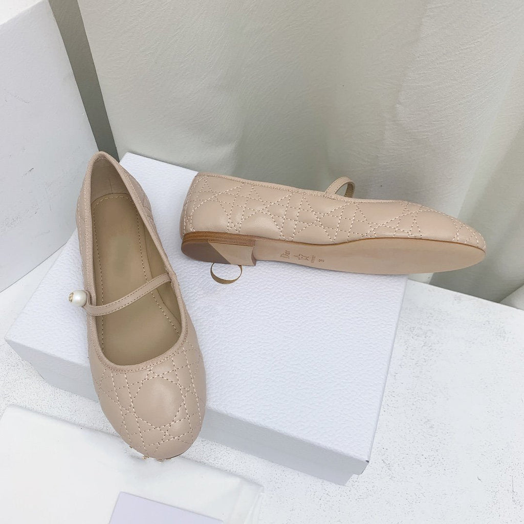 DIOR CD BALLET FLAT BEIGE MOP MIDDLE