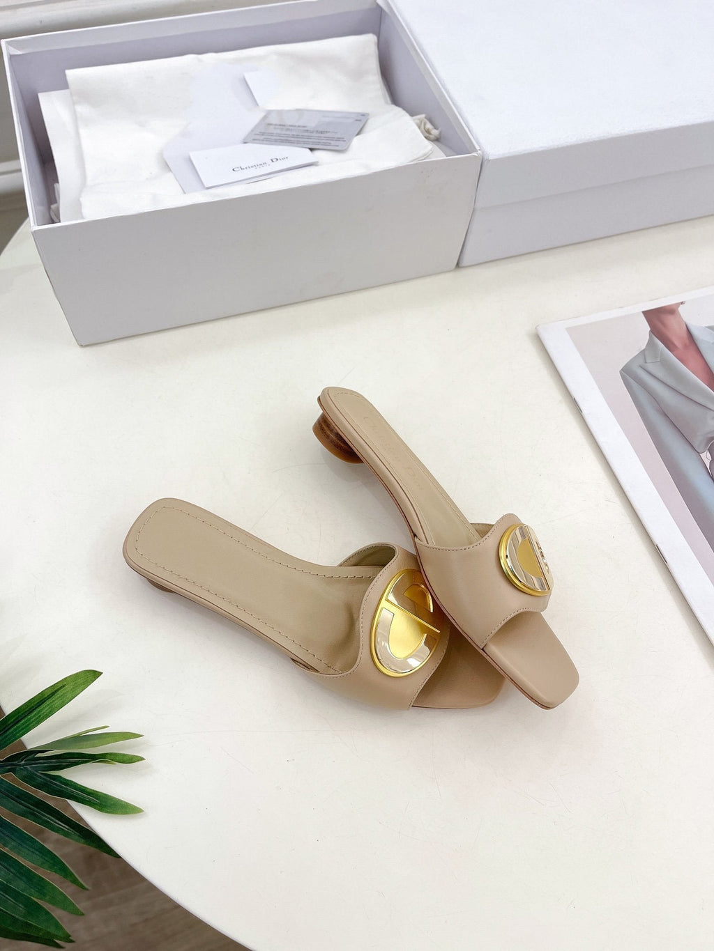DIOR CD FOREVER HEELED 1.5CM BEIGE