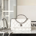 CHANEL WOC 18.5 WHITE LAMBSKIN SILVER HARDWARE