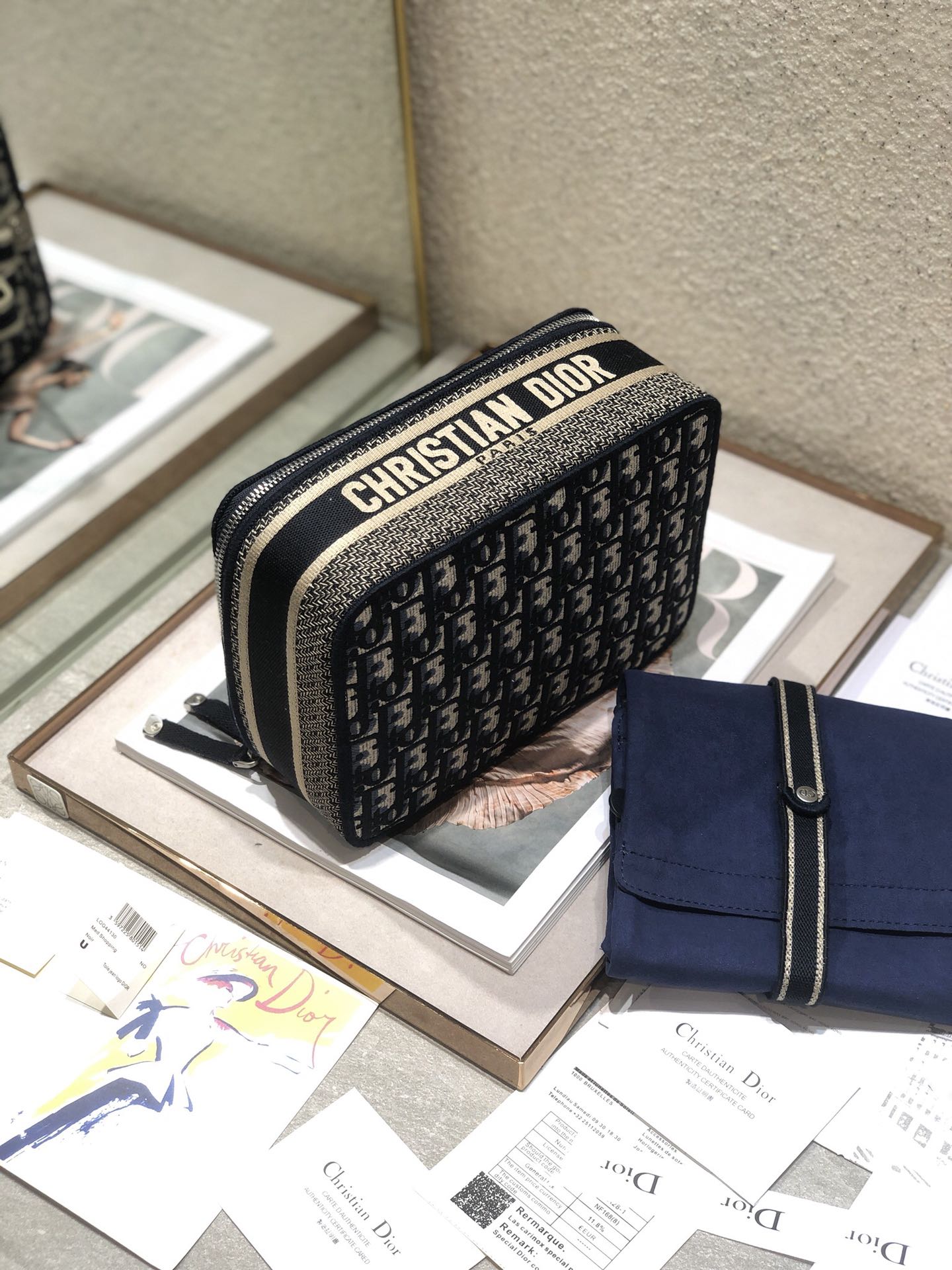 DIOR SMALL 24 VANITY CASE IN BLACK MONOGRAM OBLIQUE JACQUARD