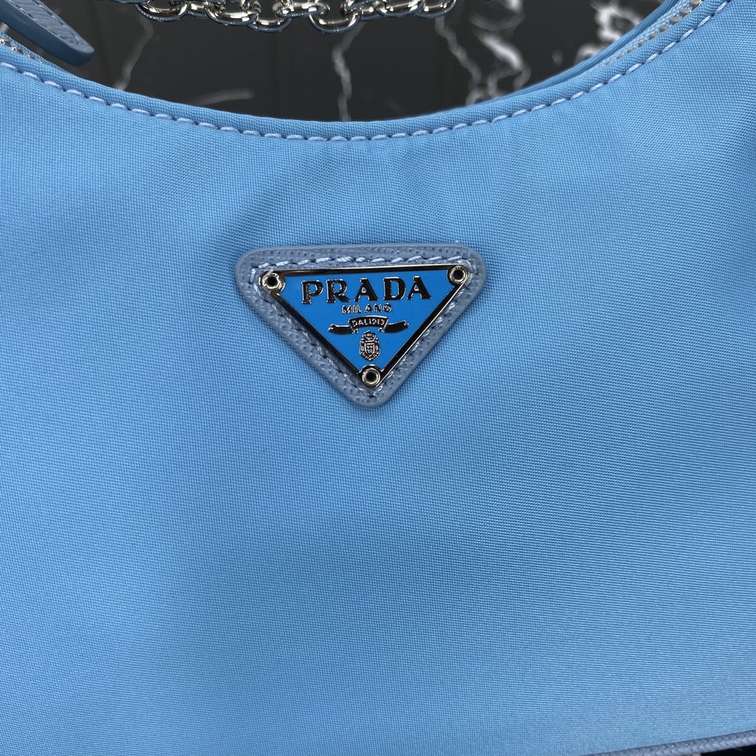 PRADA HOBO 22 BAG IN SAPPHIRE BLUE RE-NYLON