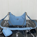 PRADA HOBO 22 BAG IN CERULEAN BLUE RE-NYLON
