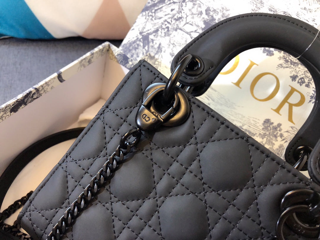 DIOR MINI LADY 17 BAG IN BLACK CALFSKIN
