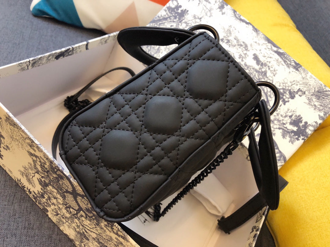 DIOR MINI LADY 17 BAG IN BLACK CALFSKIN