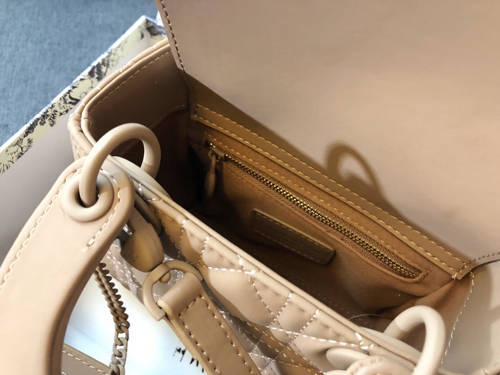 DIOR MINI LADY 17 BAG IN CAMEL BROWN CALFSKIN