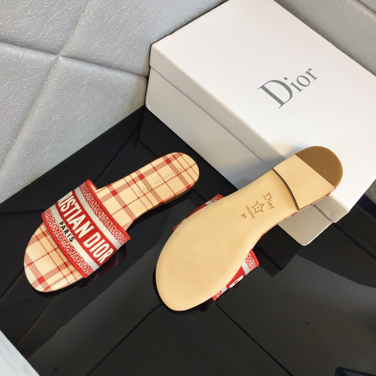 DIOR CD Mule Dway Slide 10mm Multi-motifs Style 48