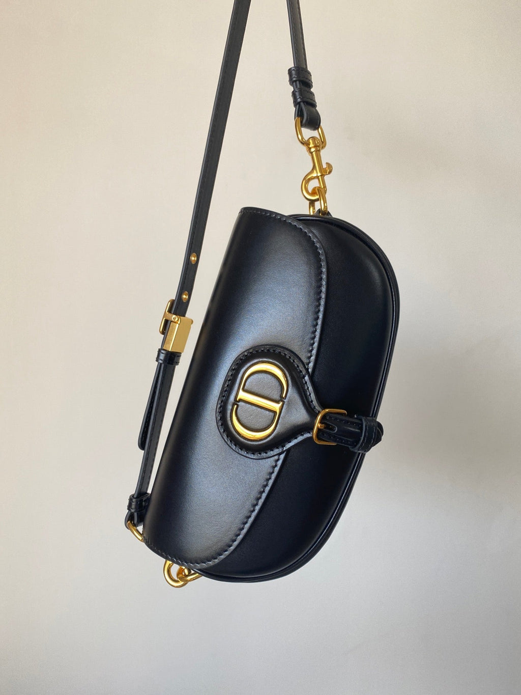 DIOR BOBBY EAST-WEST 22 BAG IN BLACK CALFSKIN