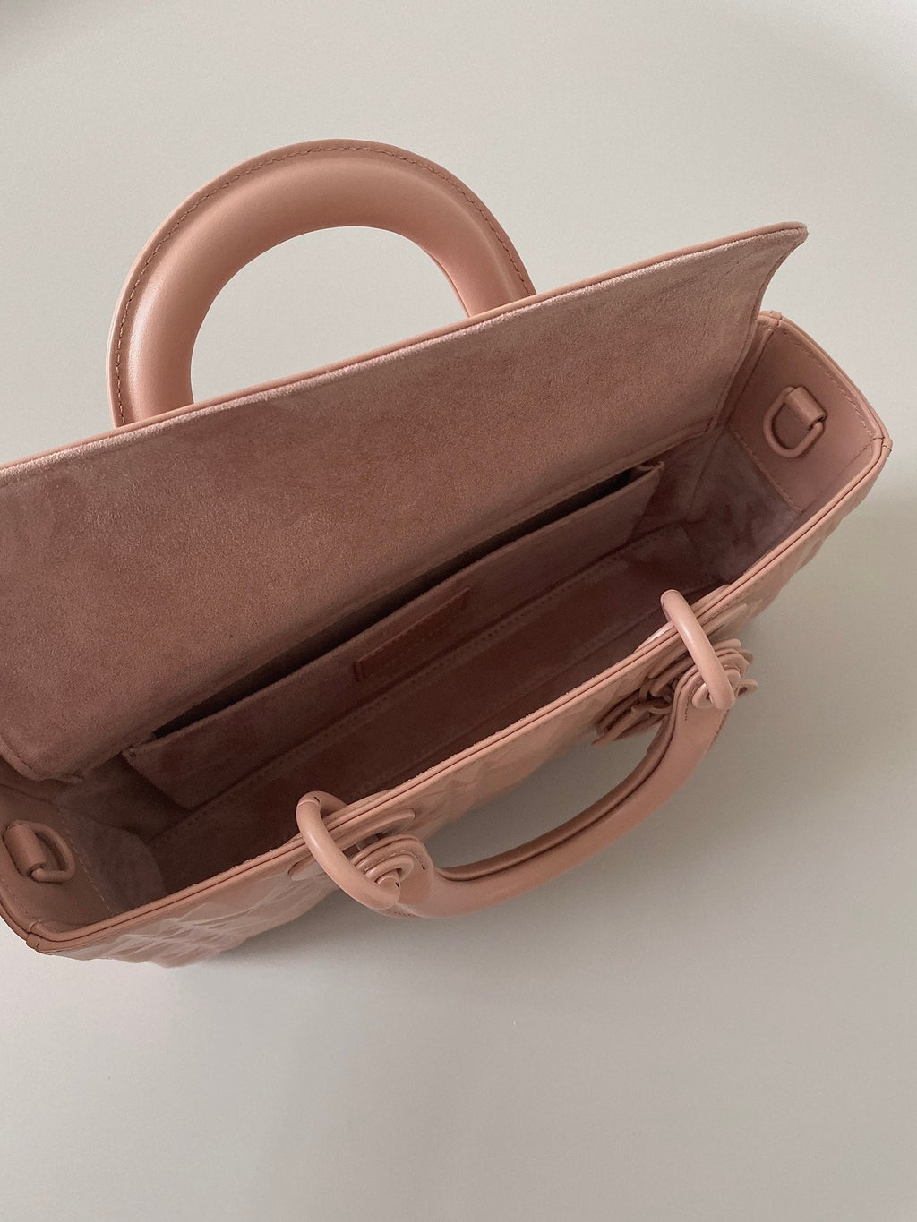 DIOR MEDIUM D-JOY BAG 26 IN DESSERT SAND CALFSKIN