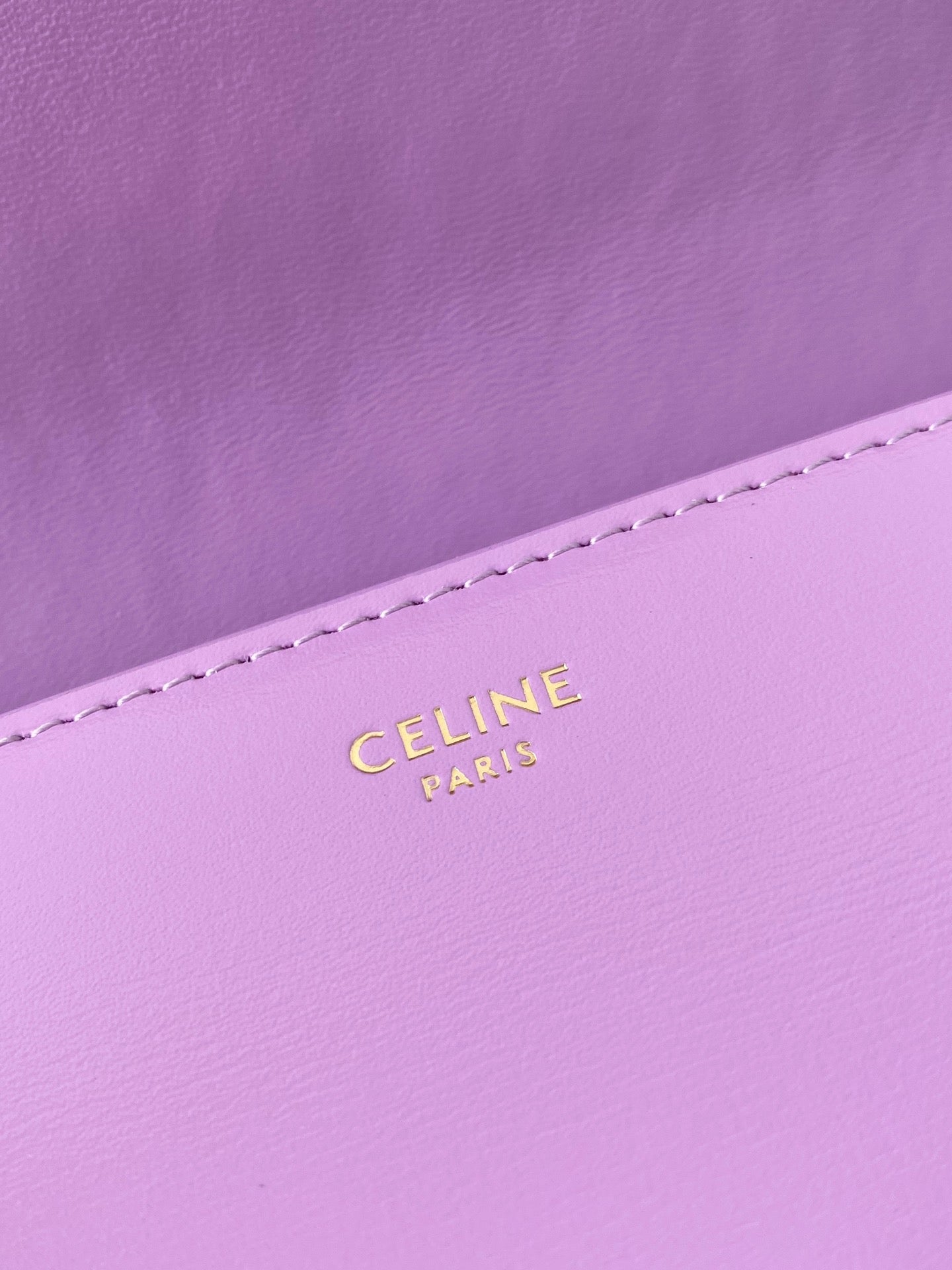 CELINE 20 CHAIN EMBOSSED ARMPIT BAG PURPLE CALFSKIN