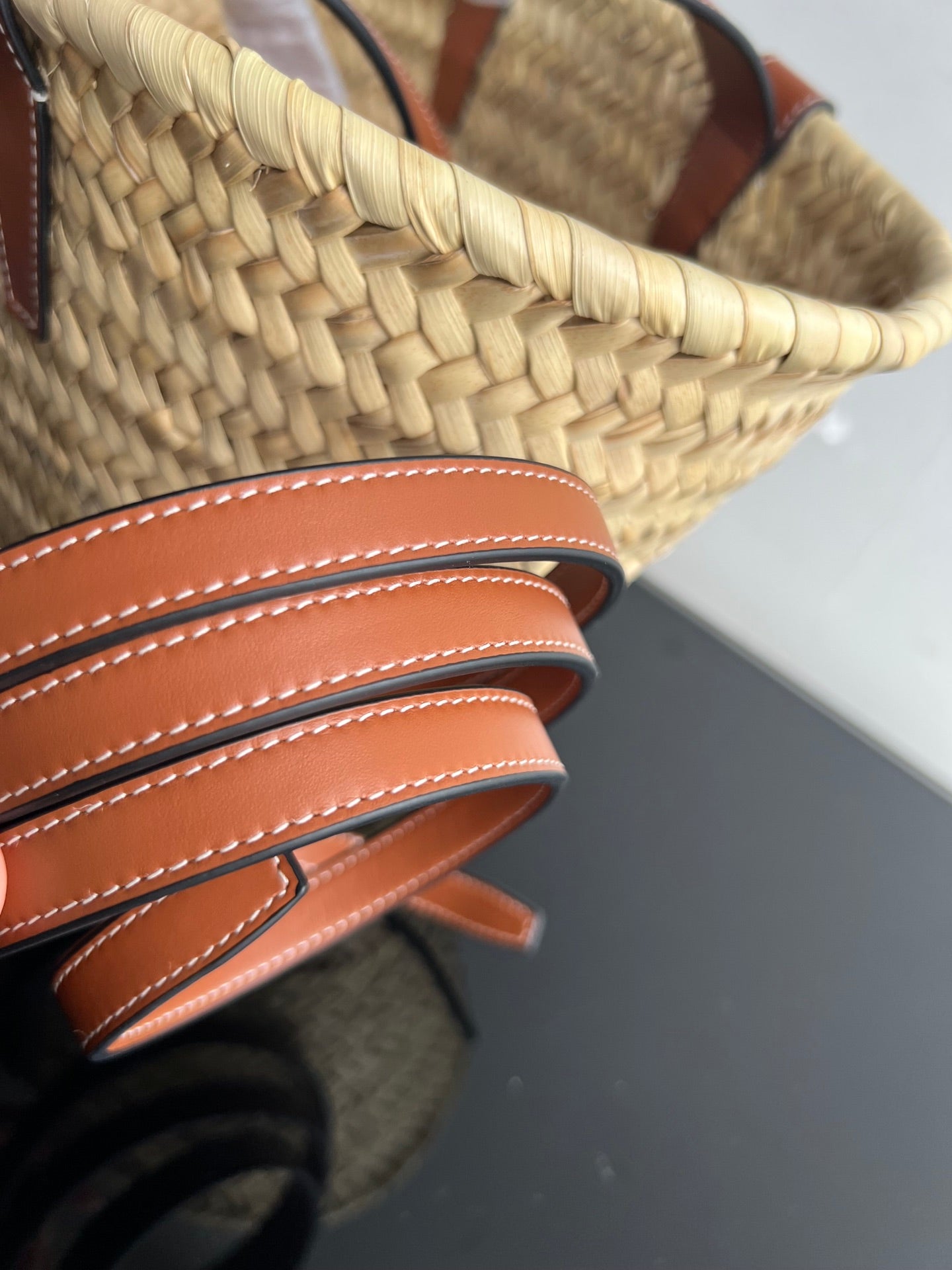 CELINE TRIOMPHE 35 BEIGE MOROCCAN RAFFIA FIBERS BAG