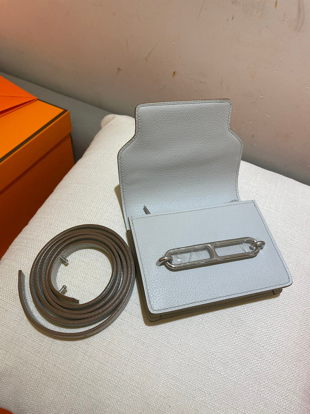 HERMES RoulisSlim Wallet 12.7 White Calfskin Shw