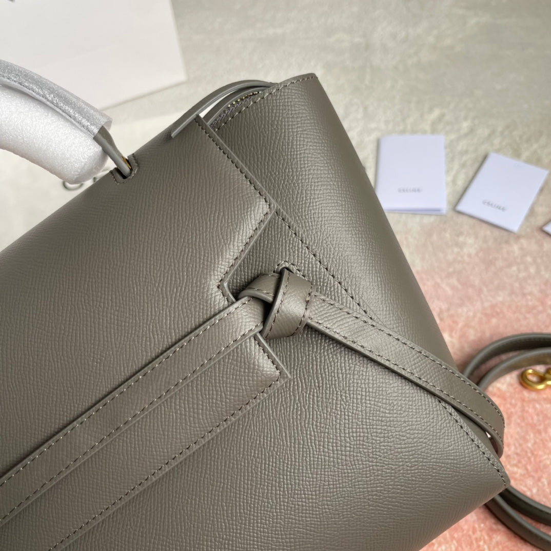 CELINE FISH BAG 24 GREY LEATHER