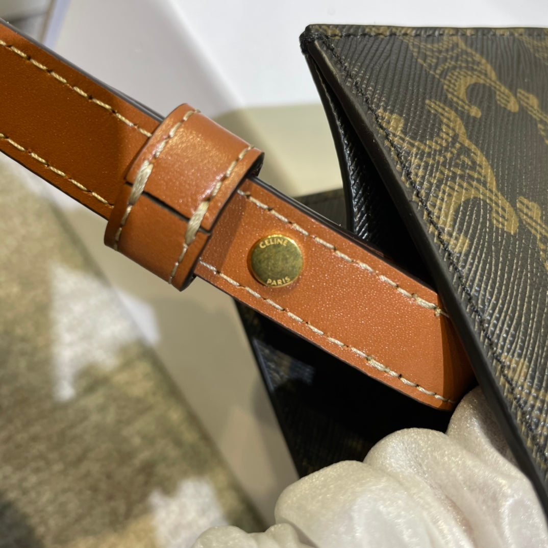 CELINE TRIOMPHE  32 BLUE IN PATTERN CALFSKIN