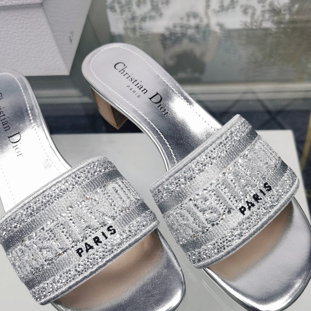 DIOR CD Mule Dway Heeled Slide 45mm Style 17