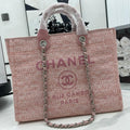 CHANEL DEAUVILLE LARGE 38 TOTE BAG IN LIGHT PINK CANVAS