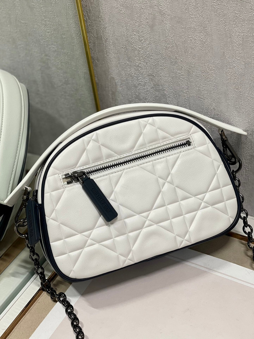DIOR VIBE HOBO 22 BAG IN WHITE CALFSKIN