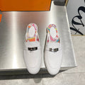 HERMES 0Z MULE WHITE CALFSKIN WITH PATTERN