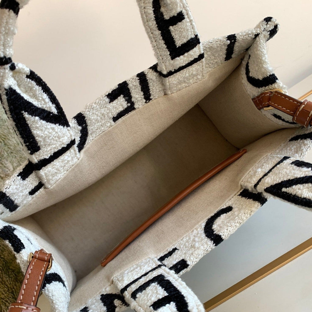 CELINE TRIOMPHE 26 FABRIC WHITE BLACK