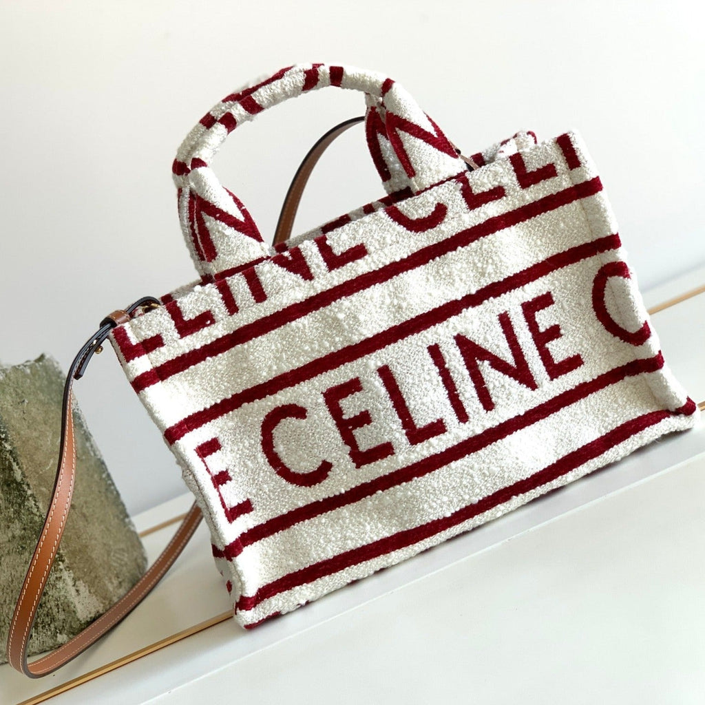 CELINE TRIOMPHE 29 FABRIC WHITE RED