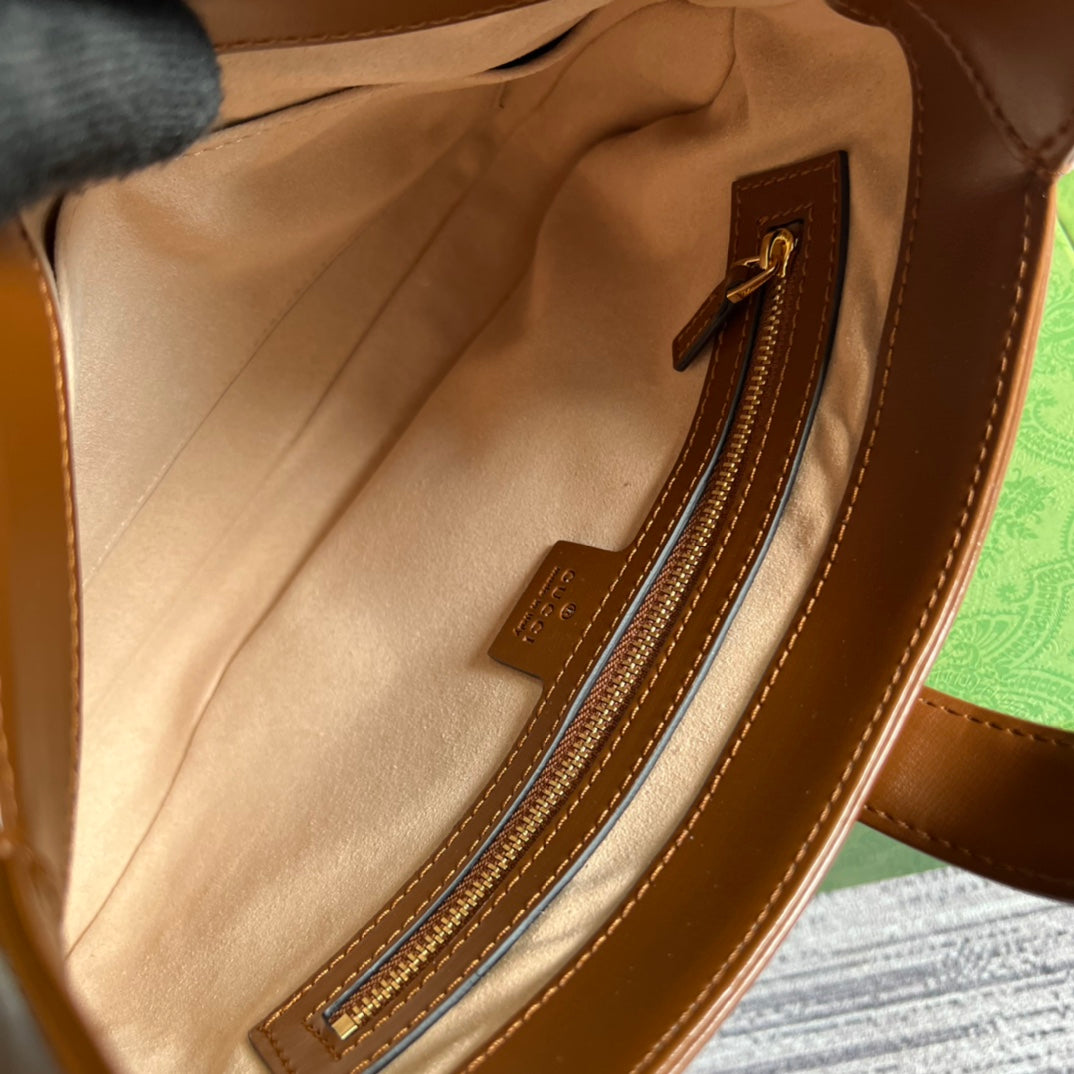 GUCCI JACKIE SMALL 28 SHOULDER BAG IN CINNAMON BROWN CALFSKIN